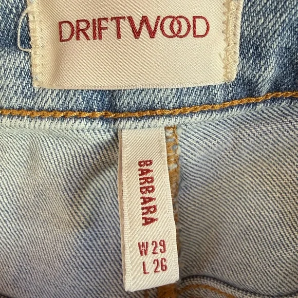 DRIFTWOOD Light Blue Hallucination Barbara barrel Embroidered  Jeans - Picture 6 of 16